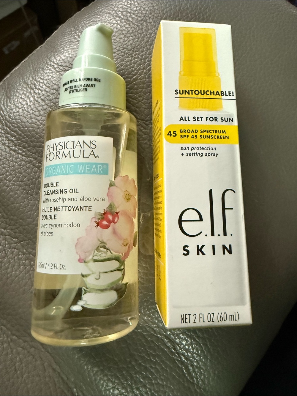 Physicians Formula Double Cleansing Oil Bottle  & Elf setting spray